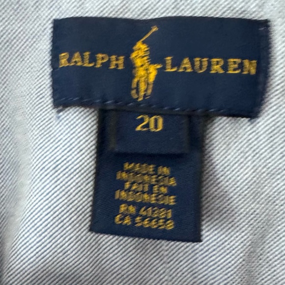 Polo Ralph Lauren Boy kids Oxford blue button down chambray logo shirt Sz 20 - Picture 6 of 7